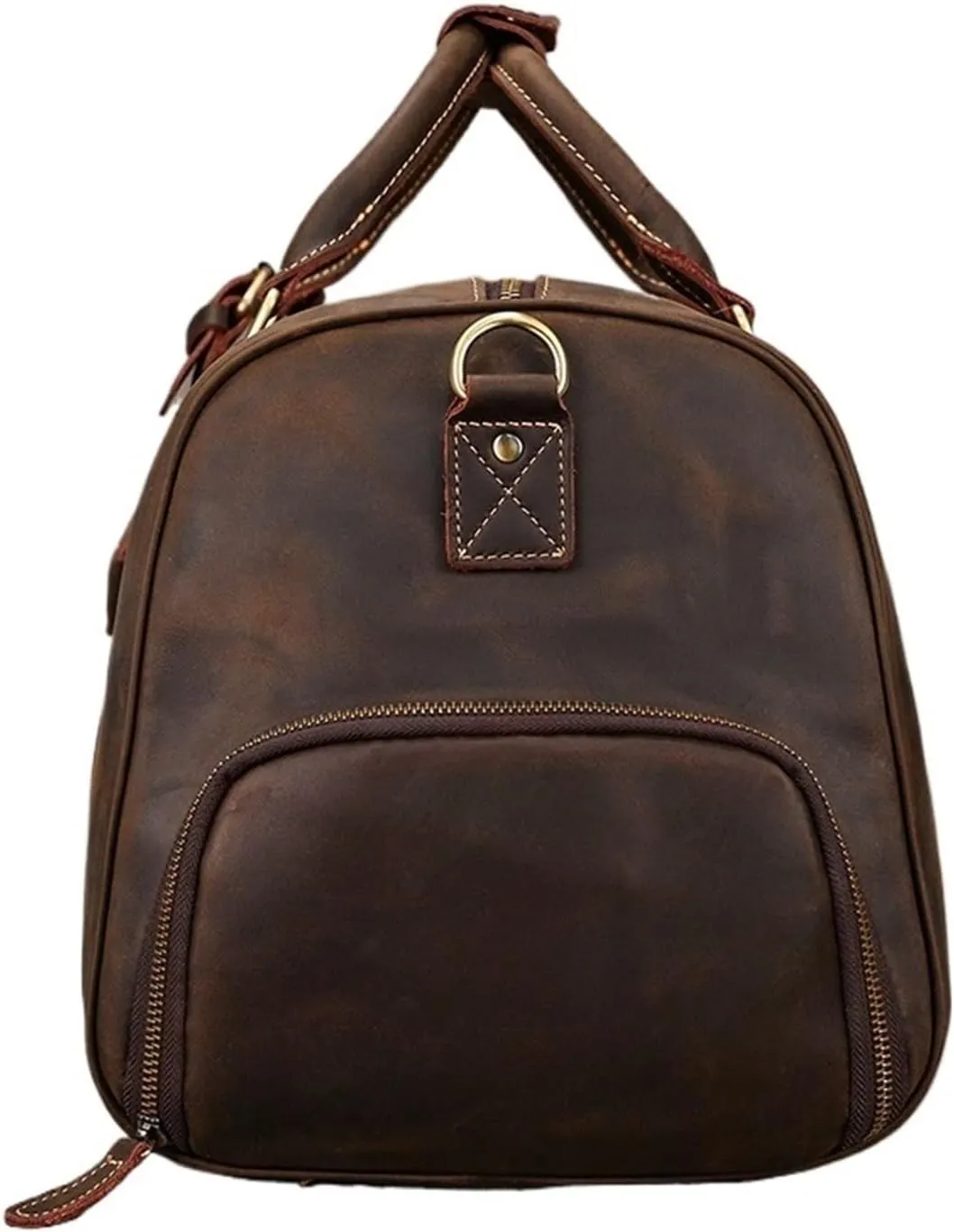 Travel Tote Bags Fashion Vintage Leather Travel Hand Luggages Men's Duffle Handbags Travelling Business Tote Bag Designer Bag Fit for Men Gift Travel Tote Bag(Dark Brown1 Laser)