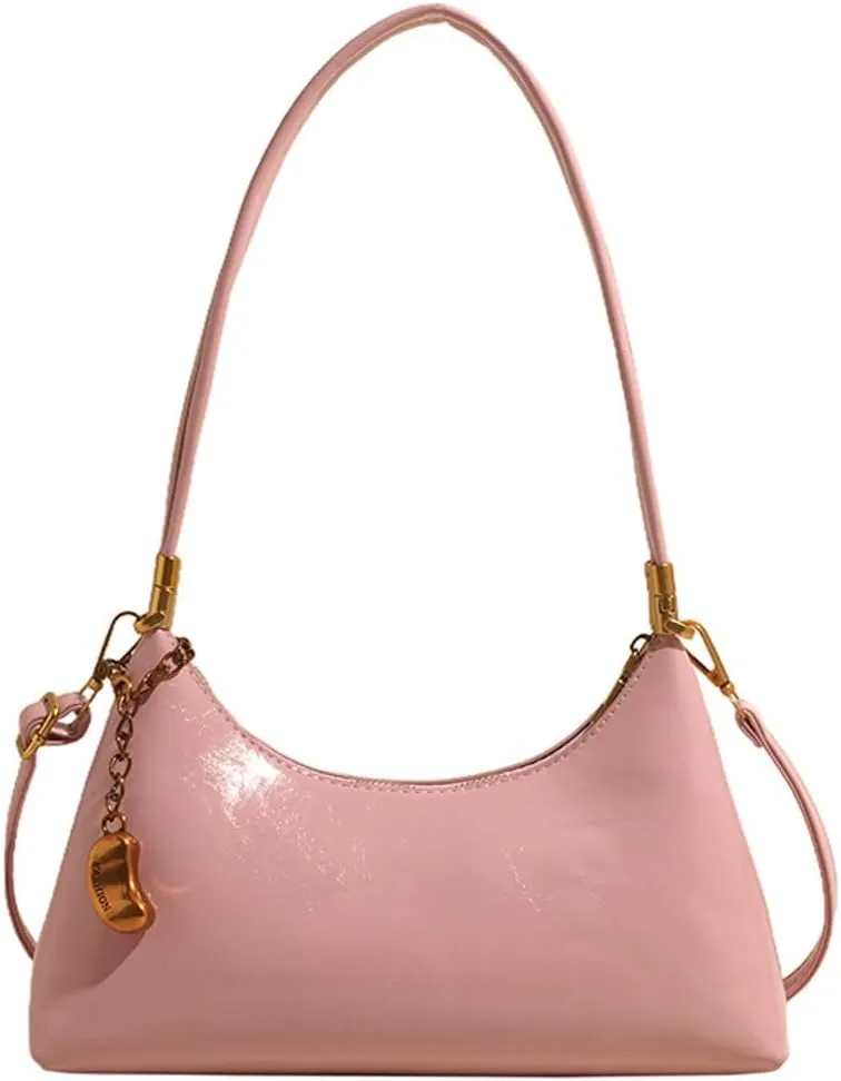Trendy Vegan Leather Shoulder Bags for Women Small Crescent Tote Purse Y2k Handbags Designer Underarm Satchels