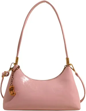 Trendy Vegan Leather Shoulder Bags for Women Small Crescent Tote Purse Y2k Handbags Designer Underarm Satchels