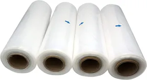 Tripact 11" x 19" LDPE Clear Plastic Flat Open Poly Bag Roll 1.25 mil - 4 Roll (460pcs) 002