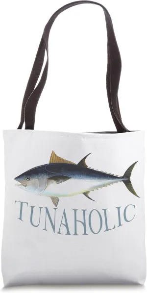 Tunaholic Bluefin Tuna Fish Illustration Fishing Fisherman Tote Bag