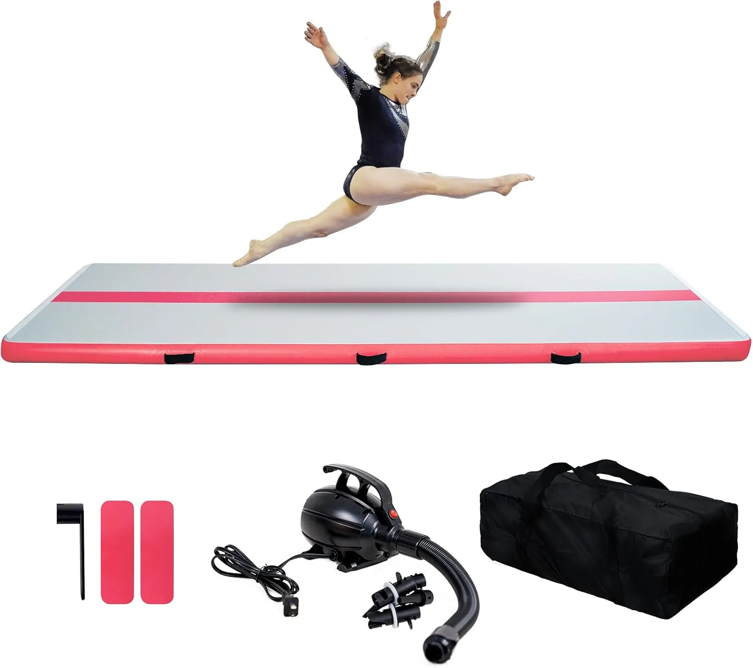 Tuxedo Sailor Inflatable Gymnastics Tumbling Mat Tumble Track 10/13ft 4/6in Thickness Floor Mat With Electric Air Pump for Gymnastics/Training/Home/Cheerleading/Water/Gym/Yoga