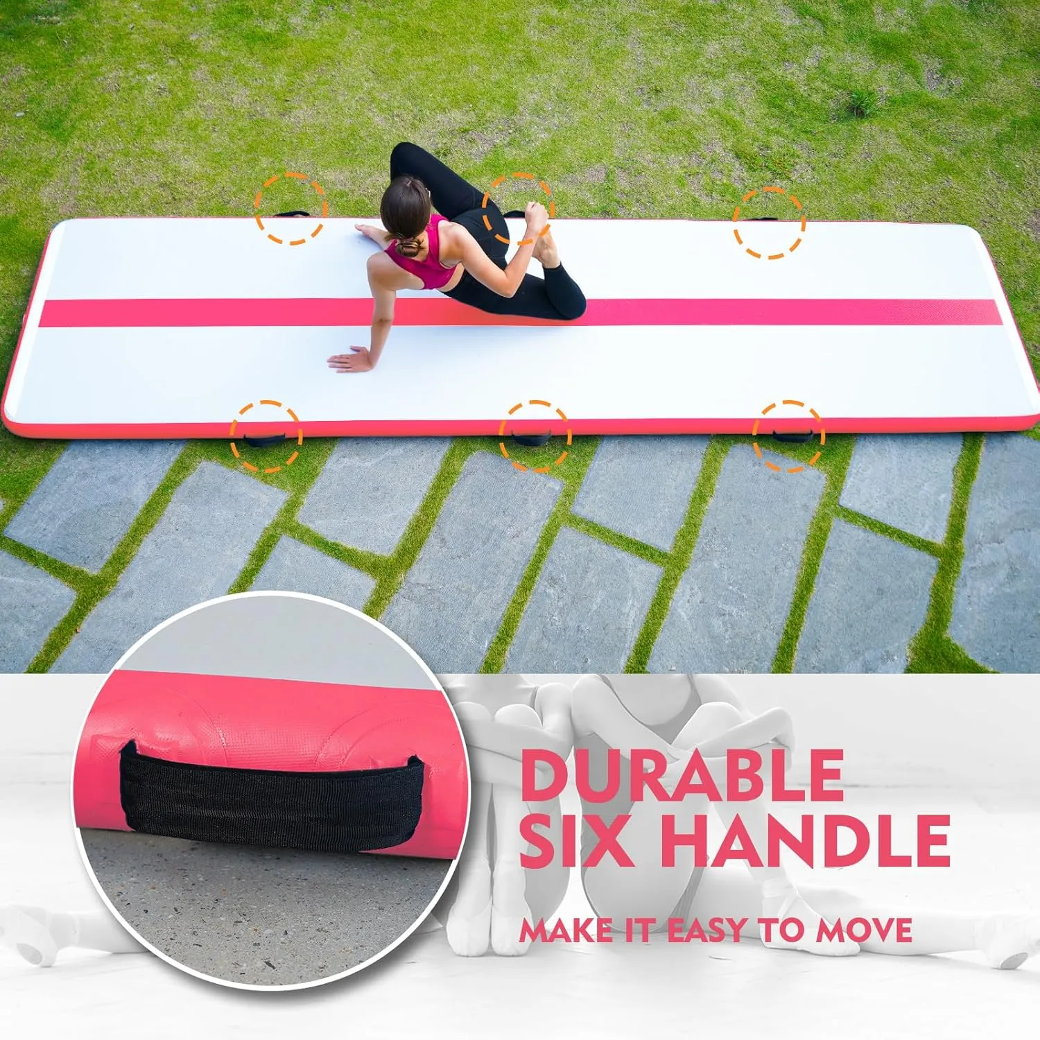 Tuxedo Sailor Inflatable Gymnastics Tumbling Mat Tumble Track 10/13ft 4/6in Thickness Floor Mat With Electric Air Pump for Gymnastics/Training/Home/Cheerleading/Water/Gym/Yoga