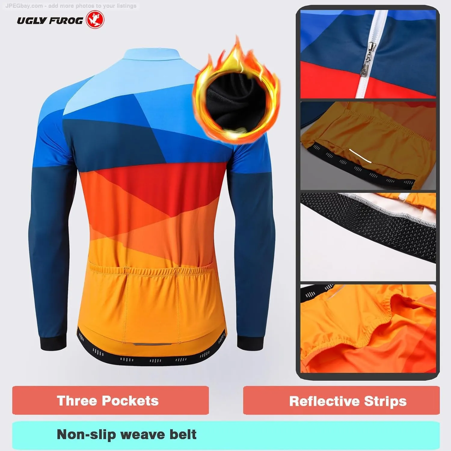 UGLY FROG 2025 Winter Fleece Long Sleeve Cycling Jersey Bicycle Coat