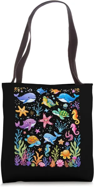 Underwater Marine Animals Tote Bag