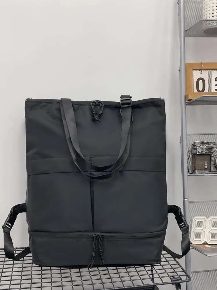 Unisex Large Capacity Durable Nylon Waterproof Travel Backpack, Gym and Work Bag.Black