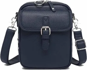 Urvash Crossbody Leather Bag, Anti Theft, Vintage Leather, with Two Compartments and 10 Card Slots for Women