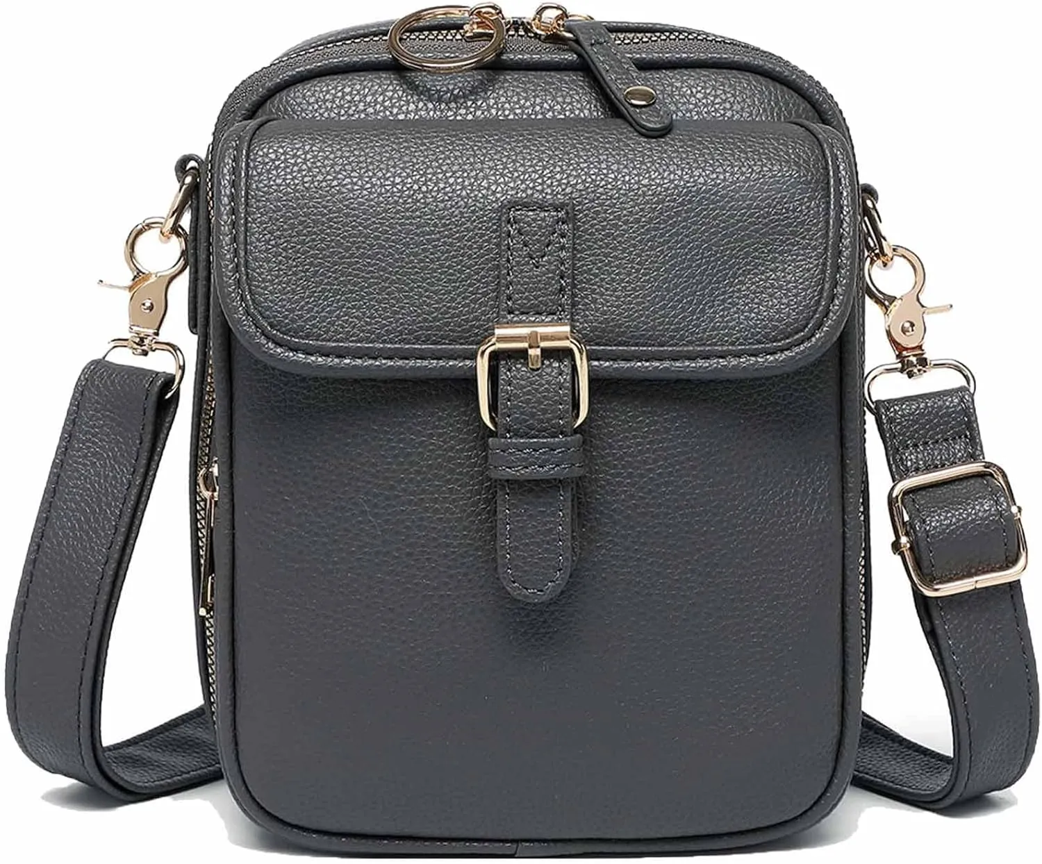 Urvash Crossbody Leather Bag, Anti Theft, Vintage Leather, with Two Compartments and 10 Card Slots for Women