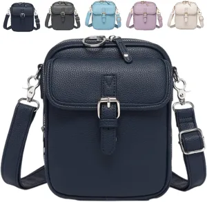 Urvashi Crossbody Bag, Tojoyride Crossbody Leather Bag, Vintage Large Capacity Messenger with Anti-Theft Zipper