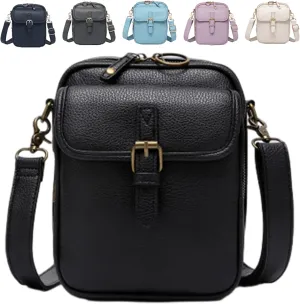 Urvashi Crossbody Bag, Tojoyride Crossbody Leather Bag, Vintage Large Capacity Messenger with Anti-Theft Zipper
