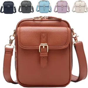 Urvashi Crossbody Bag, Tojoyride Crossbody Leather Bag, Vintage Large Capacity Messenger with Anti-Theft Zipper