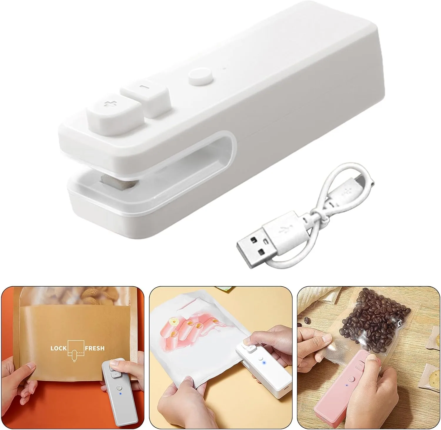 USB Powered Miniature Sealer Efficient Miniature Bag Sealer with USB Charged for Travel Sealing Needs