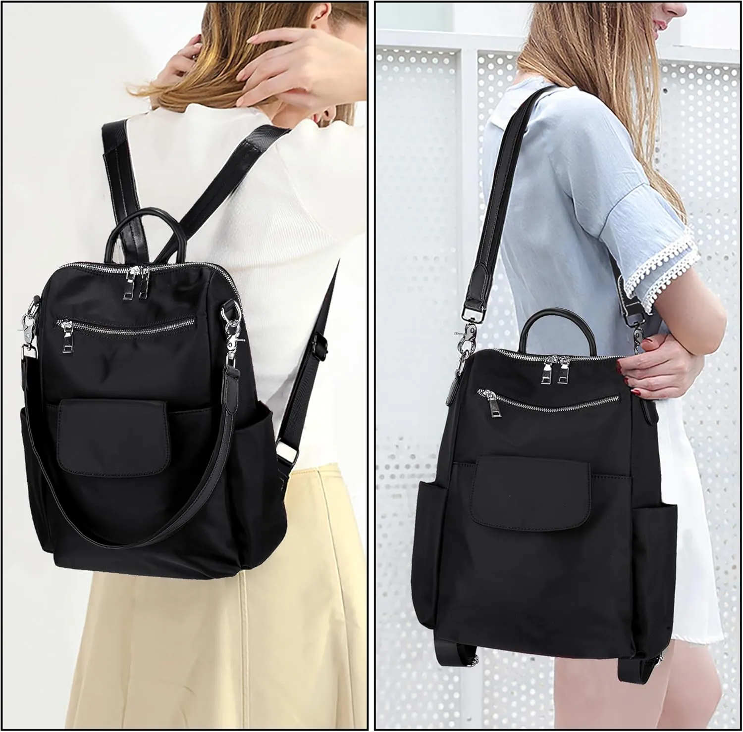 UTO Women Backpack Purse 3 ways Oxford Waterproof Cloth Nylon Ladies Rucksack Shoulder Bag