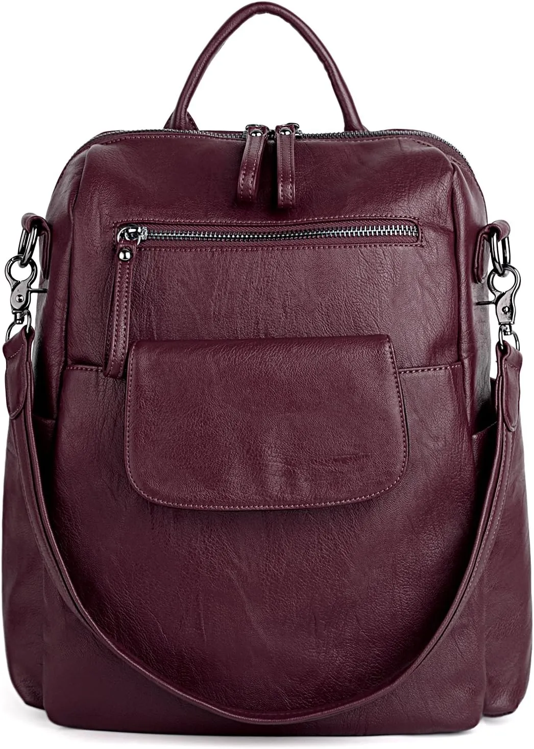 UTO Women Backpack Purse 3 ways PU Washed Leather Ladies Rucksack Shoulder Bag New Blue