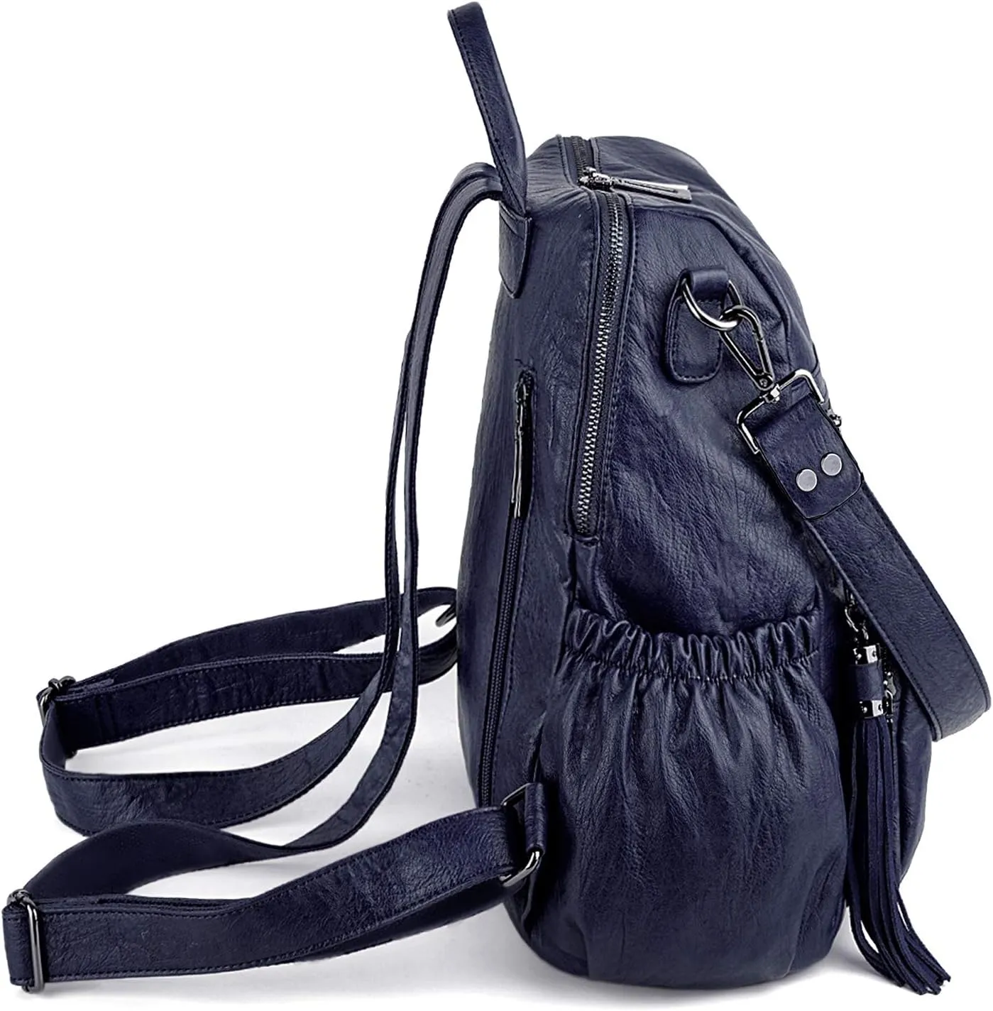 UTO Women Backpack Purse Leather Vegan Ladies Fashion Designer Rucksack Convertible Travel Shoulder Bag with Tassel