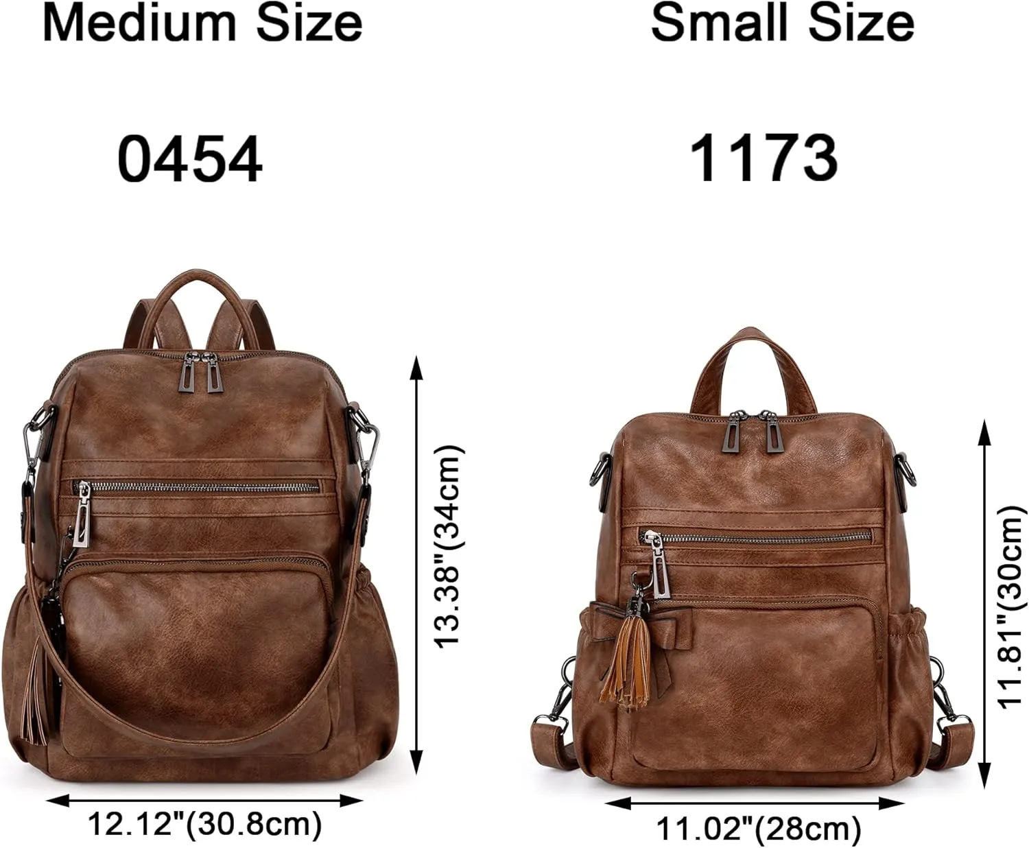 UTO Women Backpack Purse Leather Vegan Ladies Fashion Designer Rucksack Convertible Travel Shoulder Bag with Tassel