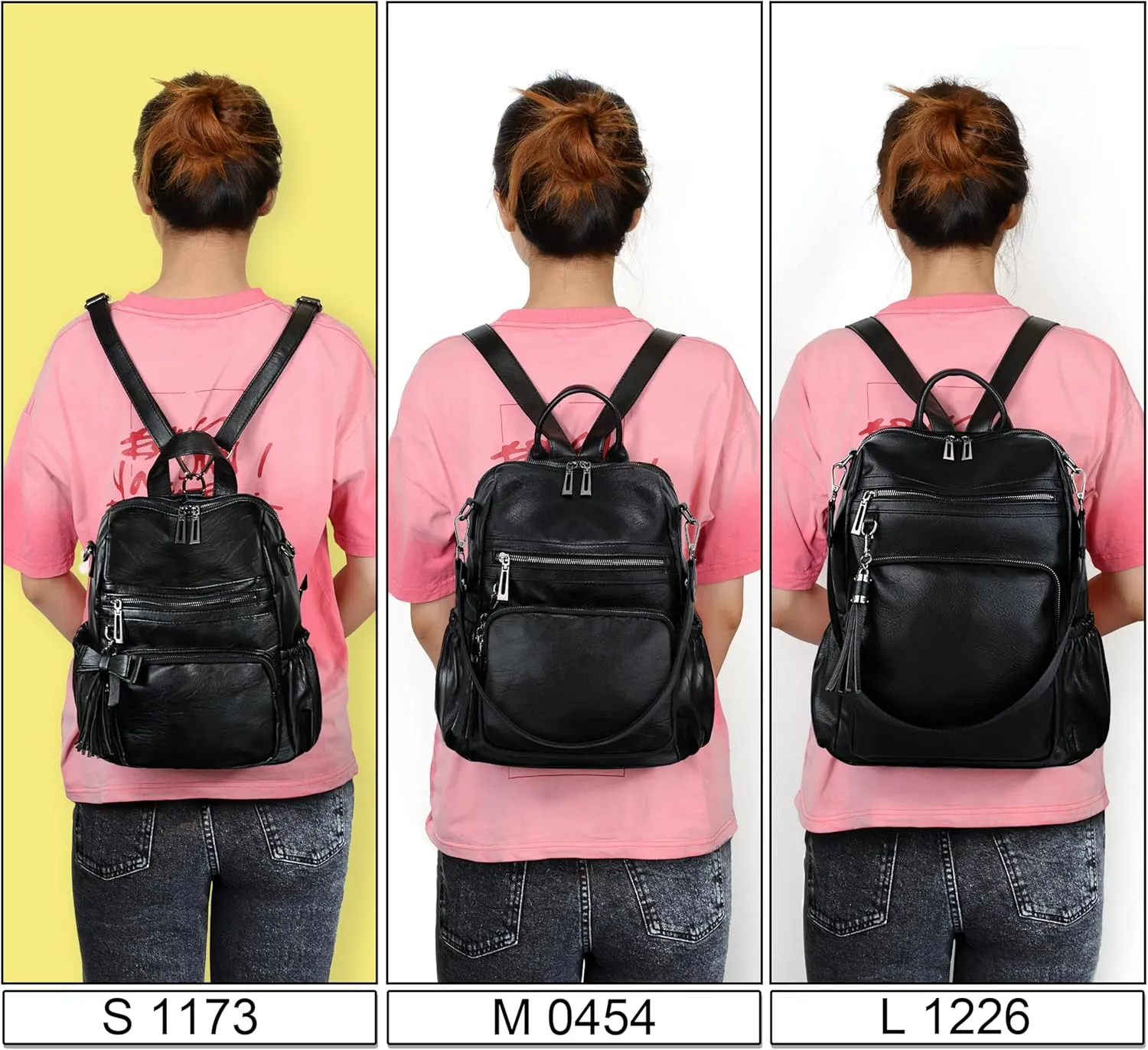 UTO Women Backpack Purse Leather Vegan Ladies Fashion Designer Rucksack Convertible Travel Shoulder Bag with Tassel