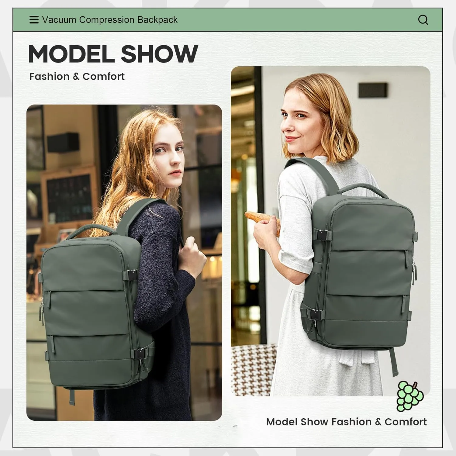 Vacuum Travel Backpack with Pump for Women Men Carry on Backpack Luggage Flight Approved Personal item Travel Bag Essentials With Wet and Dry Separation Bag