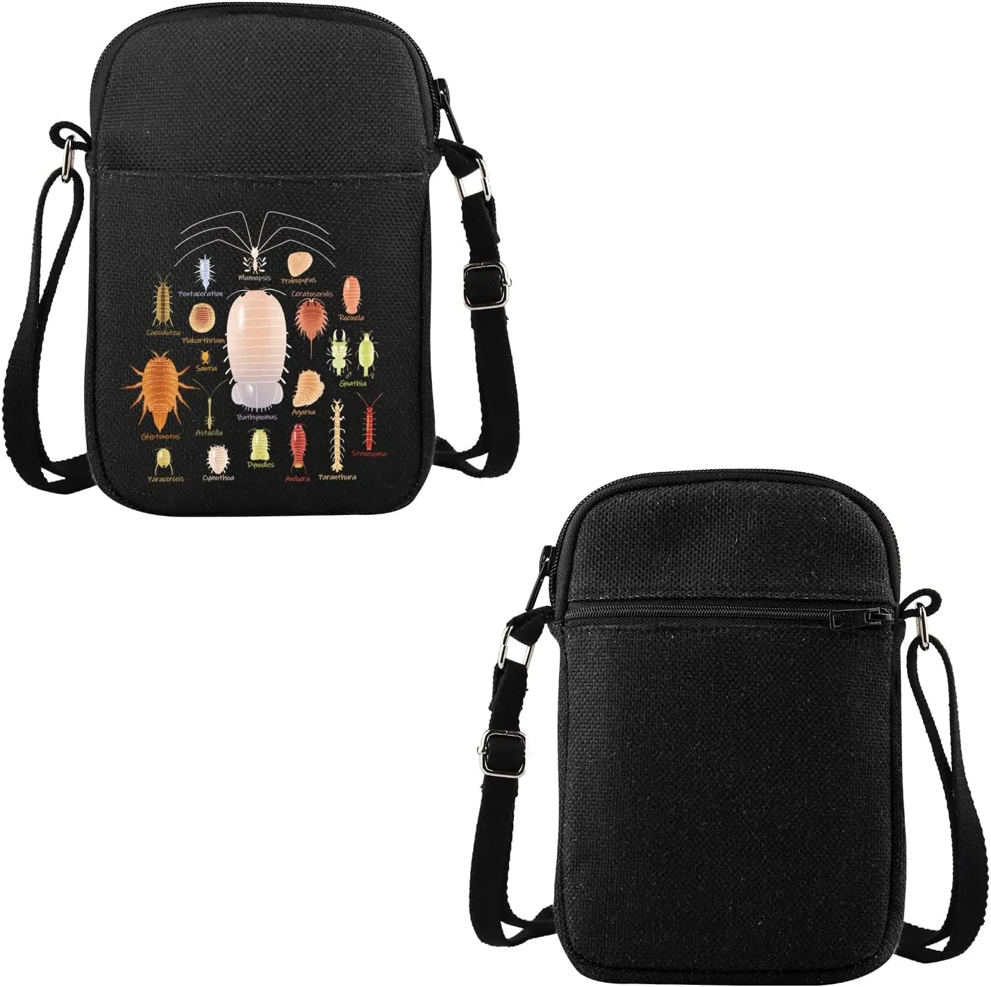 VAMSII Isopod Lover Gift Aquatic Isopod Design Crossbody Bag Entomologist Entomology Lover Travel Bag Isopod Collection Gift