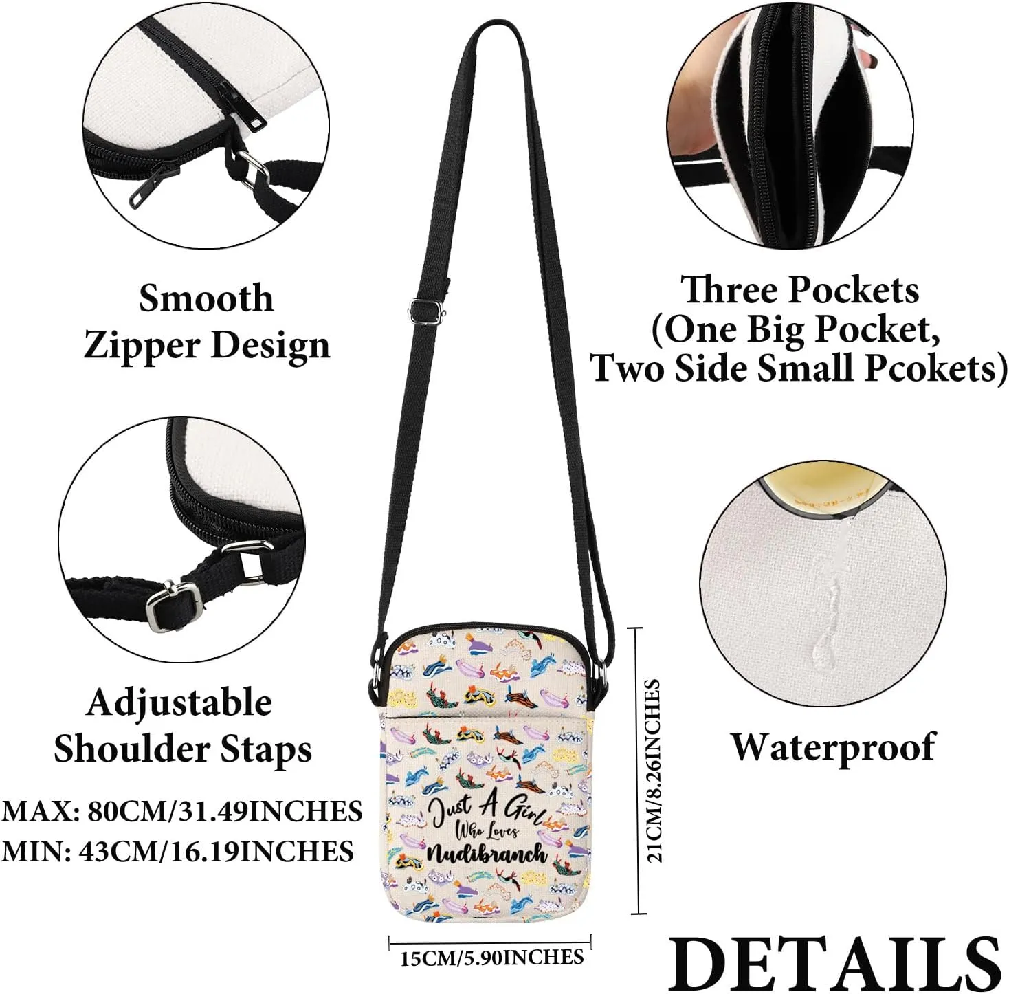 VAMSII Sea Slugs Lover Gift Who Loves Nudibranch Makeup Bag Scuba Diver Diving Cosmetic Bag Marine Biology Lover Gift (Who Loves Nudibranch C)