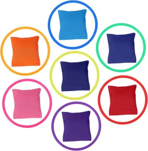 VANZACK 1 Set Toss Rings and Bean Bags Game Fun Indoor Outdoor Activity for Family Gatherings Birthday Parties Develop Motor Skills and Random Color