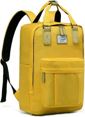 VASCHY School Backpack for Women/Teen Girls, Travel Backpack Water Resistant College High School Computer Bag Student Bookbag,Yellow