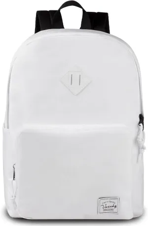 VASCHY School Backpack, Ultra Lightweight Backpack for Men Women Bookbag for Kids Teen Boys Girls White