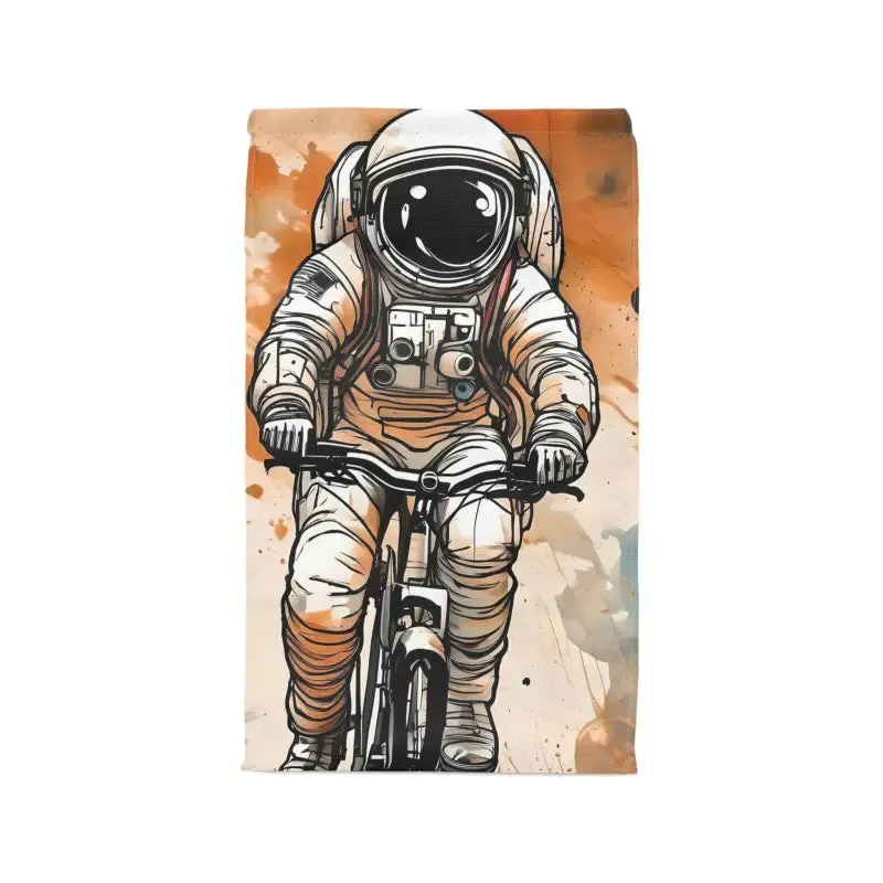 Vibrant Astronaut on Bicycle Lunch Bag