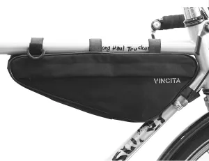 Vincita Bike Frame Bag - Black Bicycle Triangle Storage Bag With Shoulder Strap Under Top Tube For Road Bike Mountain Bike Cycling And Big Zipper Opening On Both Side - Bicycle Accessories