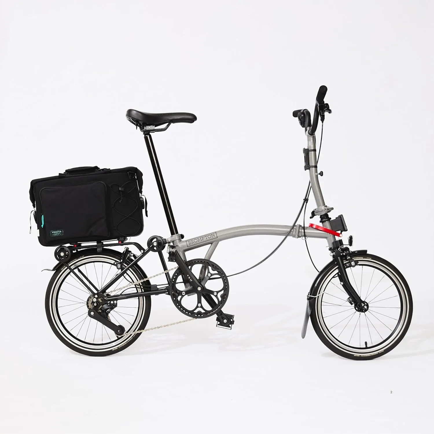 Vincita Nash Pro Bag – Premium Rack Bag for Brompton P Line & Advance Roller Rack, KlickFix UniKlip 2 Mount, Heel-Strike Free Design, Stylish & Functional for Commuting and Travel (Black)