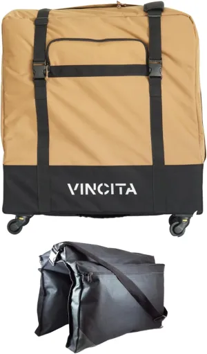 Vincita Sightseer 4.0 Soft Transport Bag for Brompton Folding Bicycle - with Garment Bag, Four Detachable Wheels and Shoulder Strap Brompton Bike Bag Lightweight Solution for Air Traveling