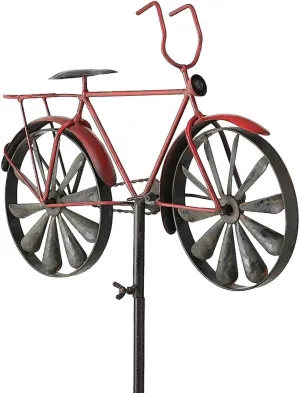Vintage Bicycle Metal Wind Spinners with Metal Iron Garden Stake Windmill Wind Spinners for Garden Ornaments Decor Outdoor Lawn Iron Art Sculptures & Statues Decorations