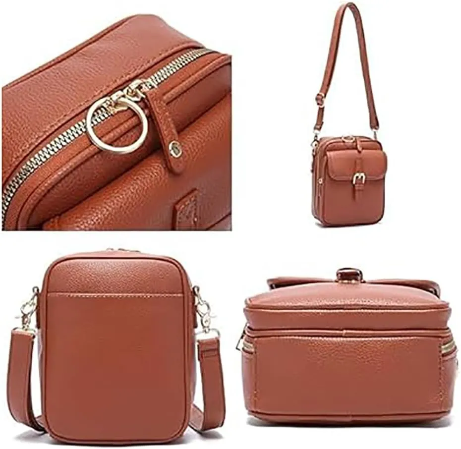 Vintage Large Capacity Shoulder Messenger Bag,Vintage Cross Body Shoulder Purse with Card Slots