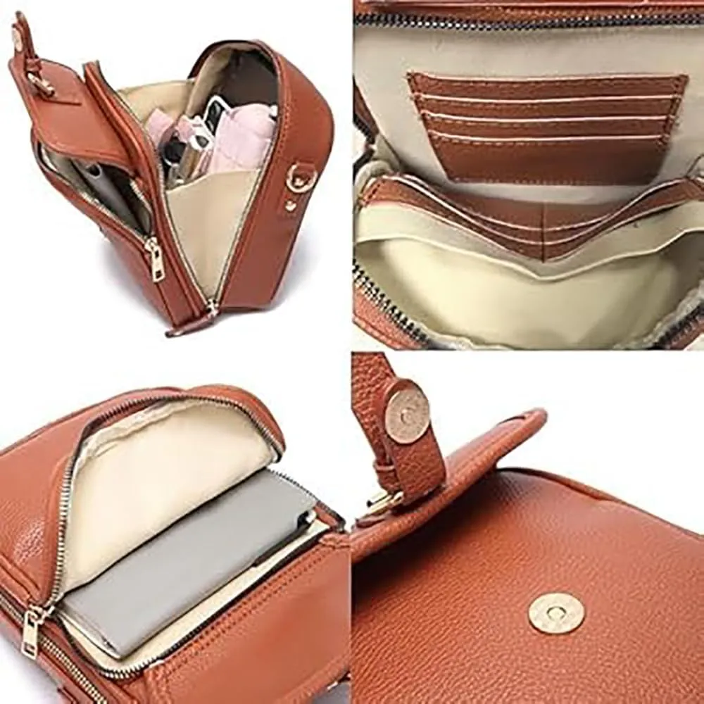 Vintage Large Capacity Shoulder Messenger Bag,Vintage Cross Body Shoulder Purse with Card Slots