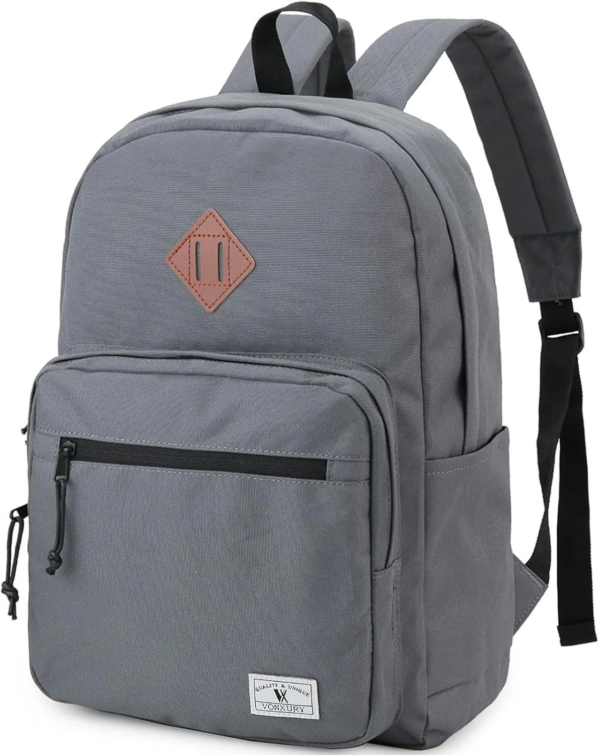 VX VONXURY School Backpack for Men Women,Lightweight Classic Basic Bookbag Simple Kids Black Backpack for College Travel