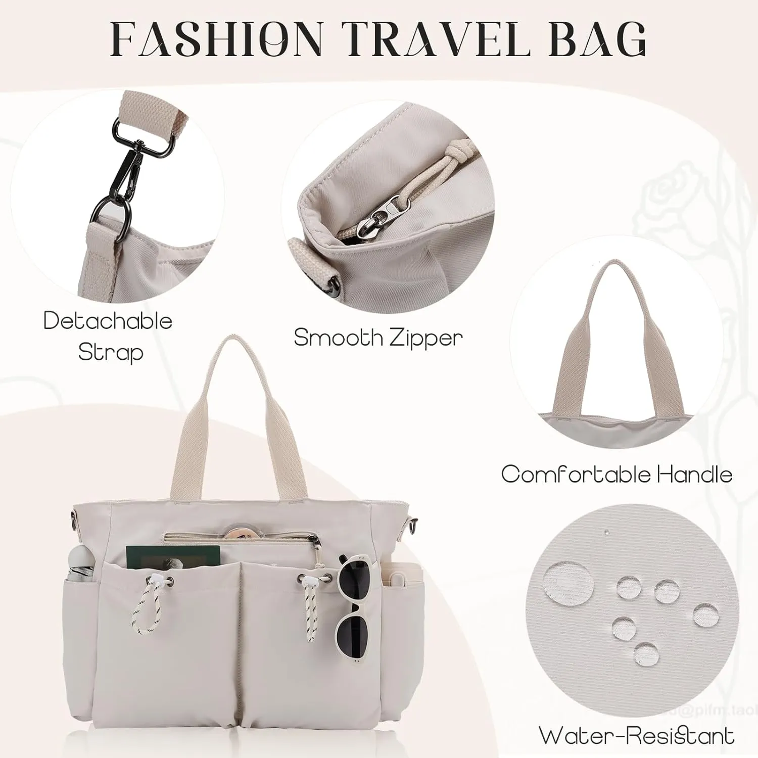 VX VONXURY Tote Bag for Women - Multi Pocket Crossbody Work Handbag for Travel, Daily Use and Gym
