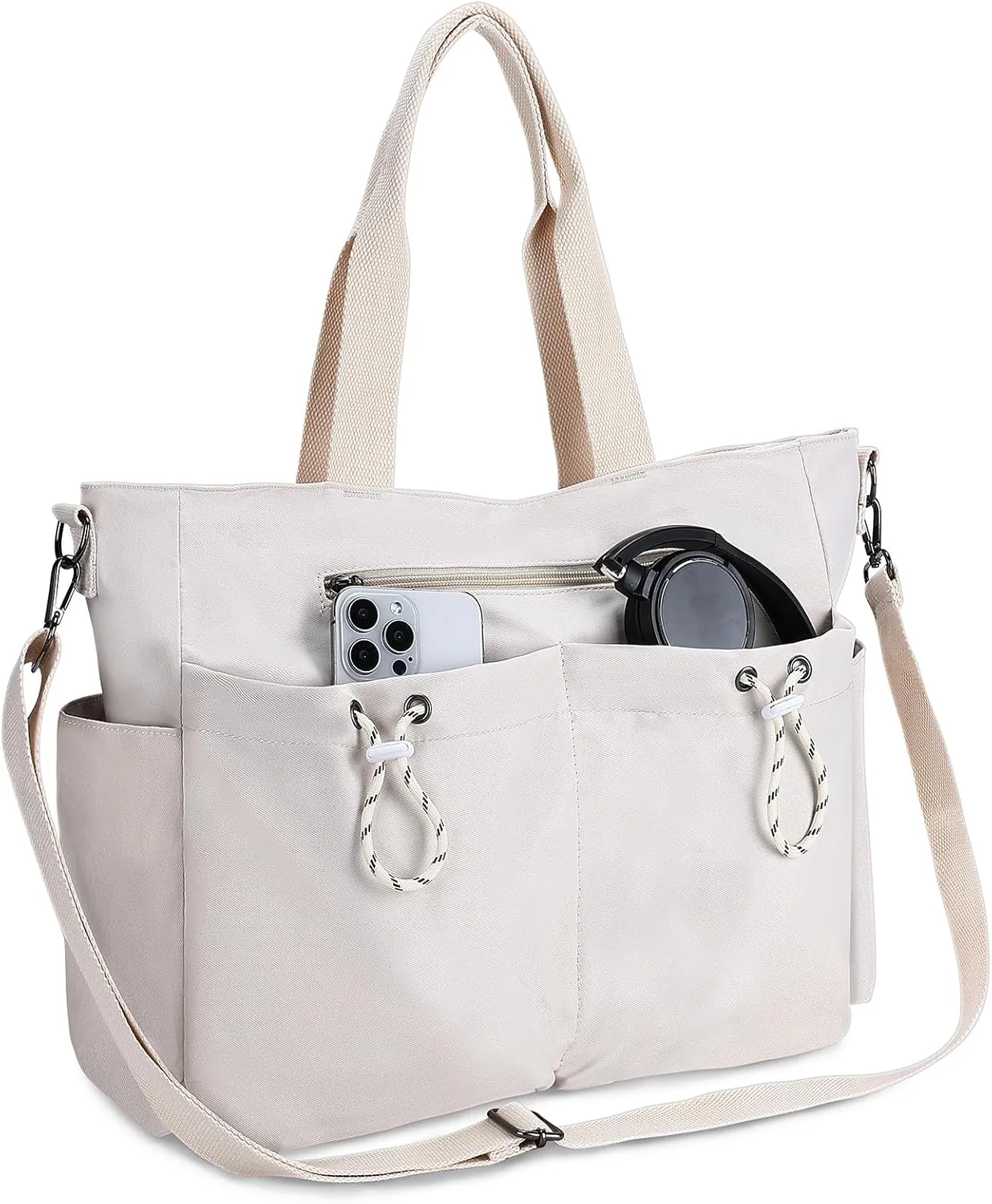 VX VONXURY Tote Bag for Women - Multi Pocket Crossbody Work Handbag for Travel, Daily Use and Gym