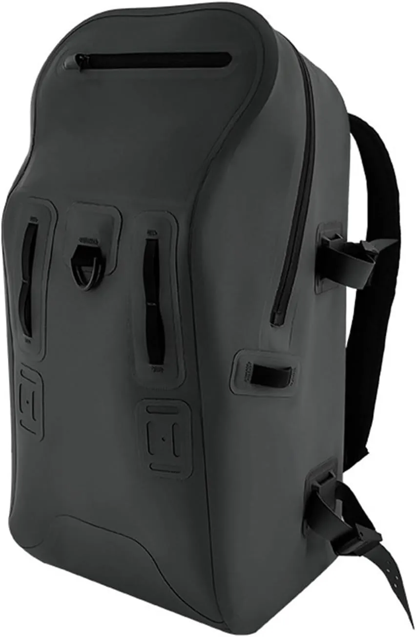 Waterproof Hiking Backpack, TPU Material, Airtight Zipper System, External Buckles(Black)