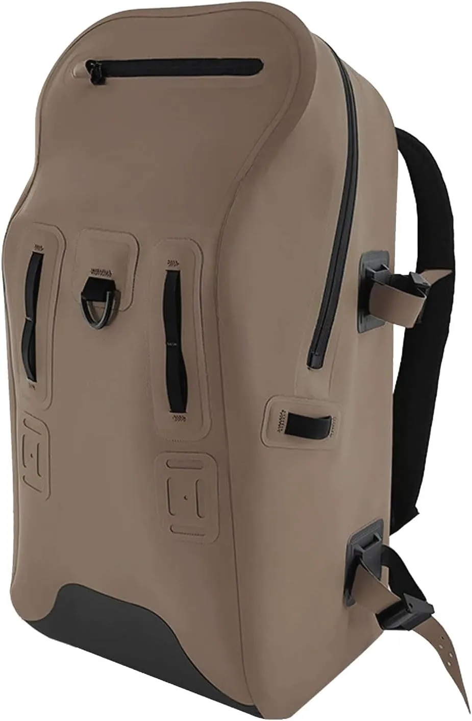 Waterproof Hiking Backpack, TPU Material, Airtight Zipper System, External Buckles(Brown)
