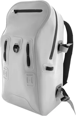 Waterproof Hiking Backpack, TPU Material, Airtight Zipper System, External Buckles(White)