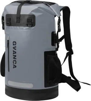 Waterproof Roll Top Kayak Dry Backpack, Floating Outdoor Dry Sack Boating Sailing Canoeing Rafting Fishing Camping 55L Grey