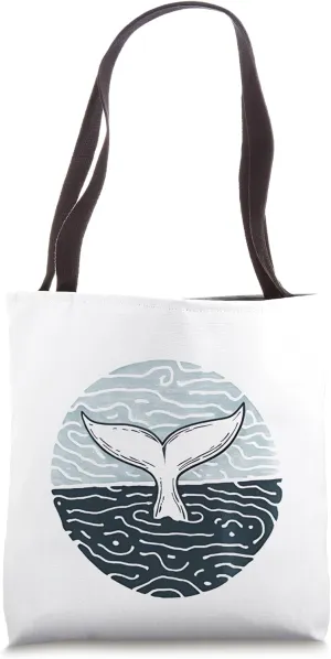 Whale Lover Gift Cute Whale Diving Sea Animal Tote Bag
