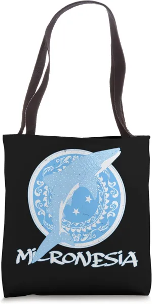 Whale Shark on Micronesian Flag Tote Bag