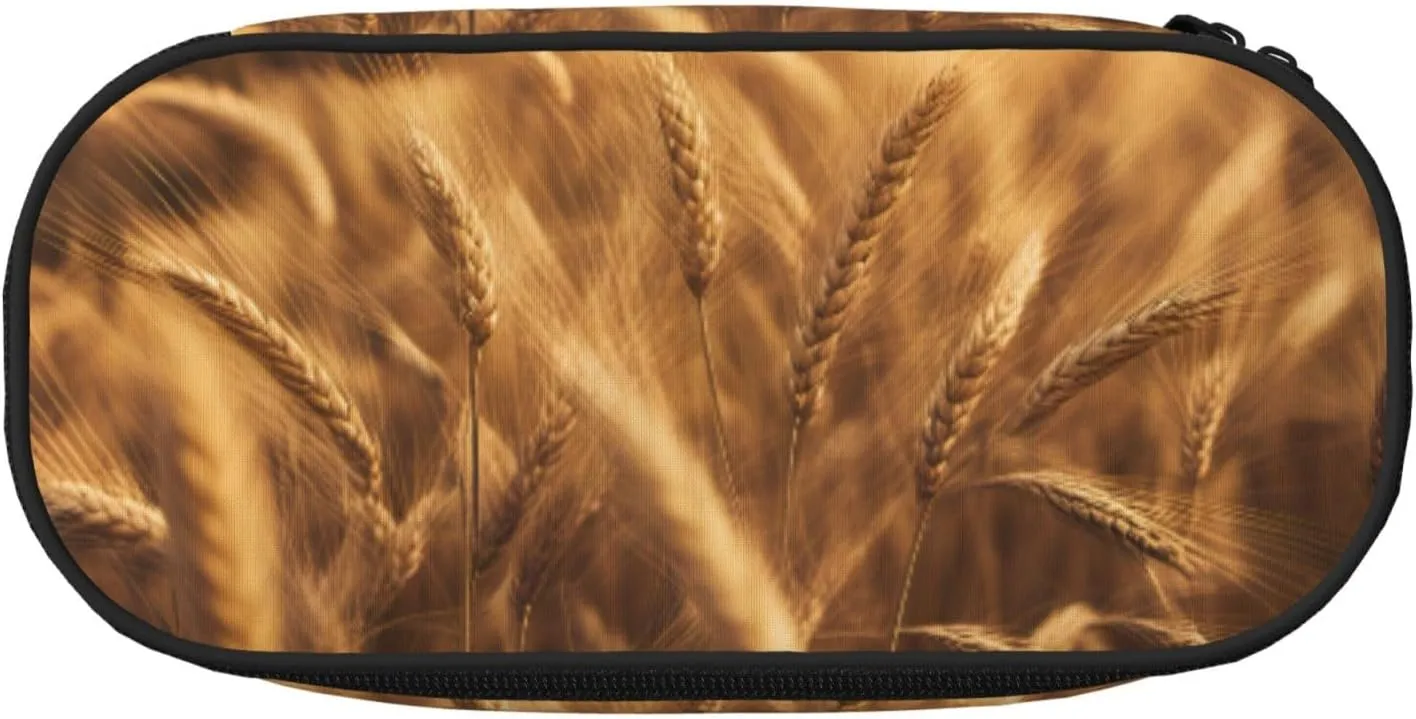 Wheat Field Print Simple rectangle Pen bag Storage case for Office supplies,cosmetics,toiletries