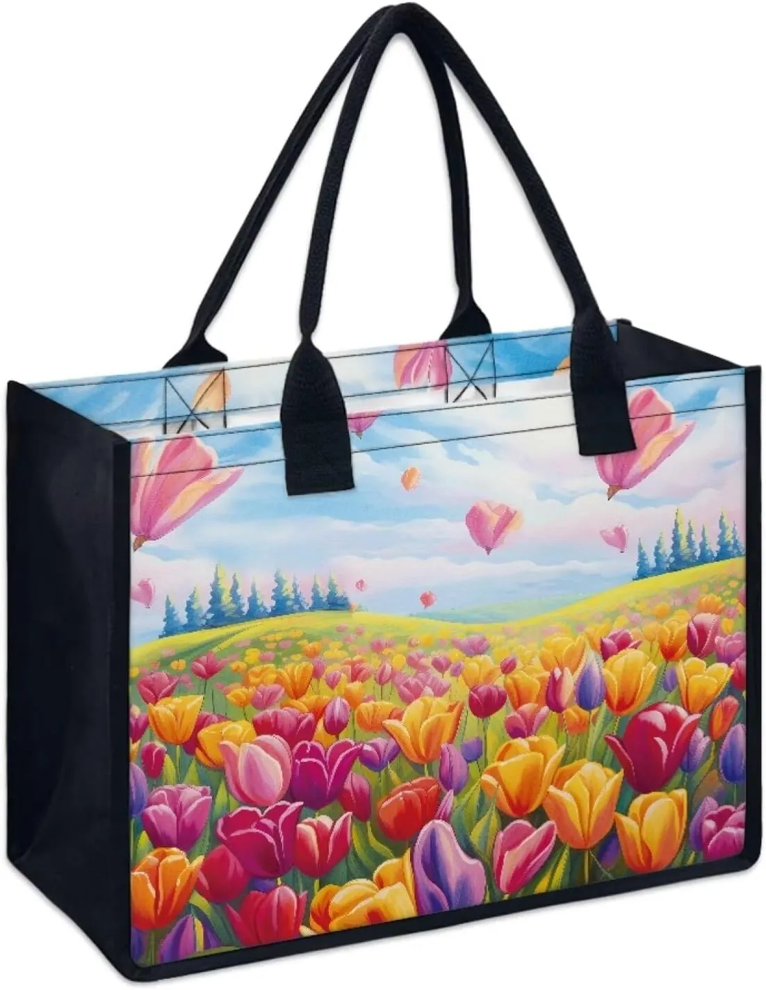White Yellow Flowers.Gifts for Women,Featuring Distinctive Patterns Tote Bag Best Friend Birthday Gifts for Women.