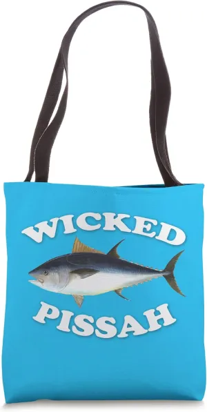 Wicked Pissah Bluefin Tuna Illustration Fishing Angler Gear Tote Bag