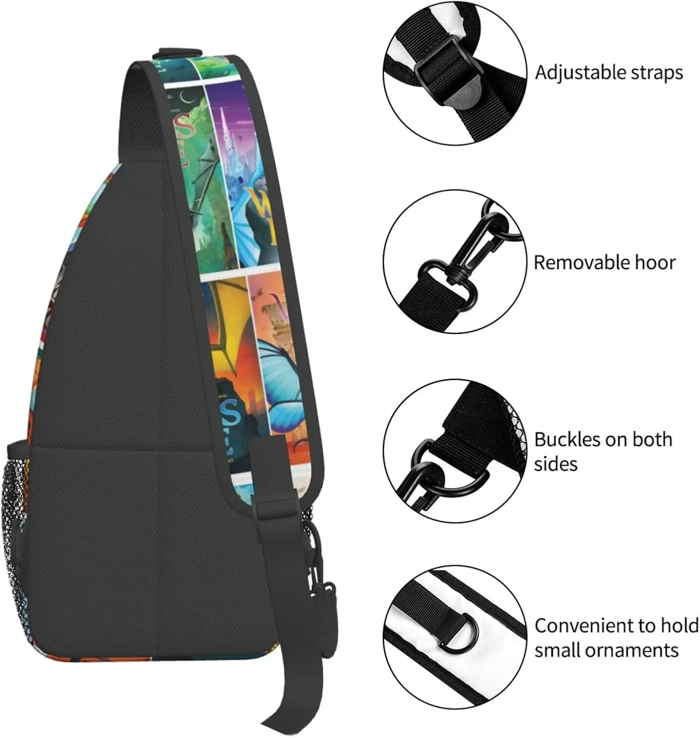 Wings Of Fire Sling Backpack Crossbody Sling Bag, Shoulder Bag Chest Bag Daypack Fanny Pack Cross Body Bag For Women Men