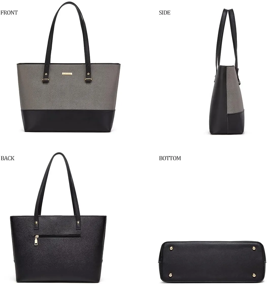 Women Fashion Synthetic Leather Handbags Tote Bag Shoulder Bag Top Handle Satchel Purse Set 4pcs