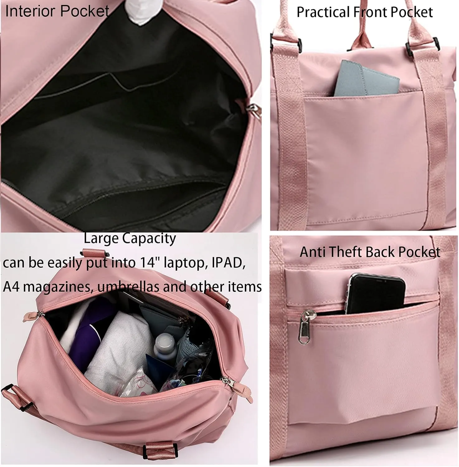 Women Tote Bag Travel Duffel Bag Carry On Luggage Bag Sports Gym Bag