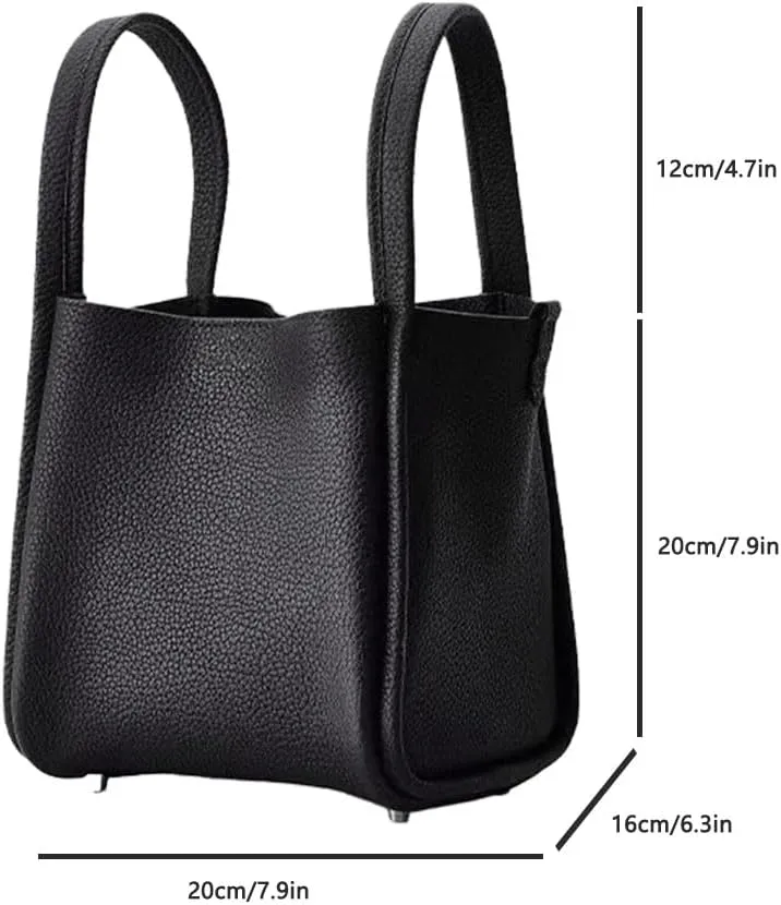Women's Classic Design Luxury Leather Bag Soft Handbag Fashion Multi functional Bucket Bag Elegant Handbag